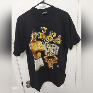 Vintage WWF 1998 The Rock‎ T Shirt LG AAA Know Your Role 2 sided Doesn’t Bleed